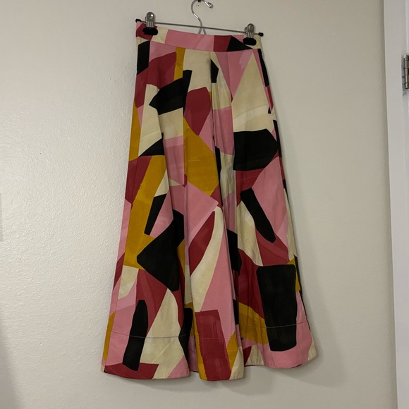 Zara ZW Collection Women Multicolor Geometric Print Maxi Skirt - Picture 7 of 10